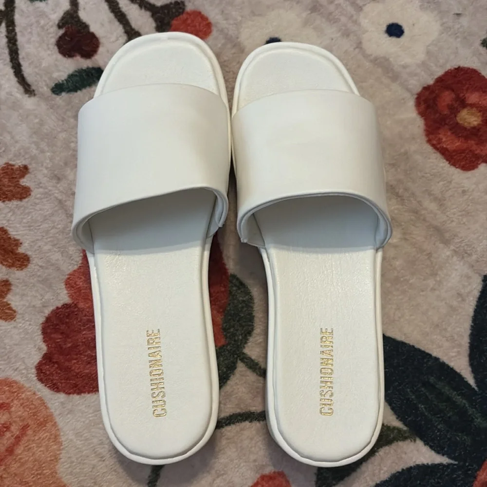 BRAND NEW white platform sandals